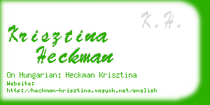 krisztina heckman business card
